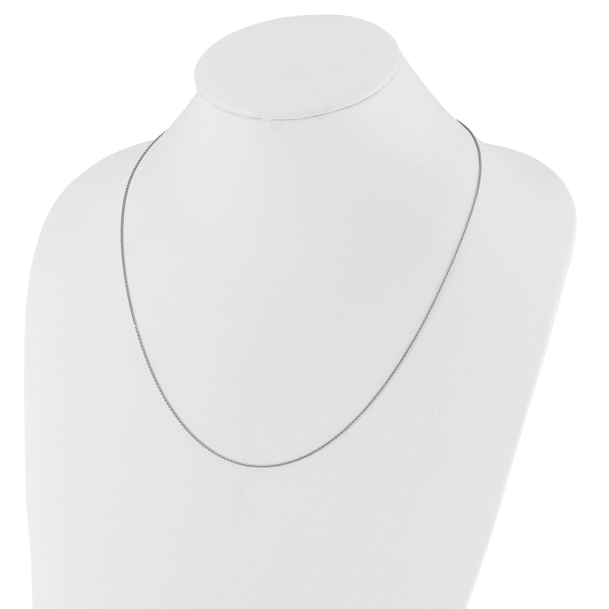 Sterling Silver RH-plated Adjustable .95mm D/C Spiga Chain