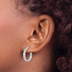 14K White Gold Polished Hoop Earrings