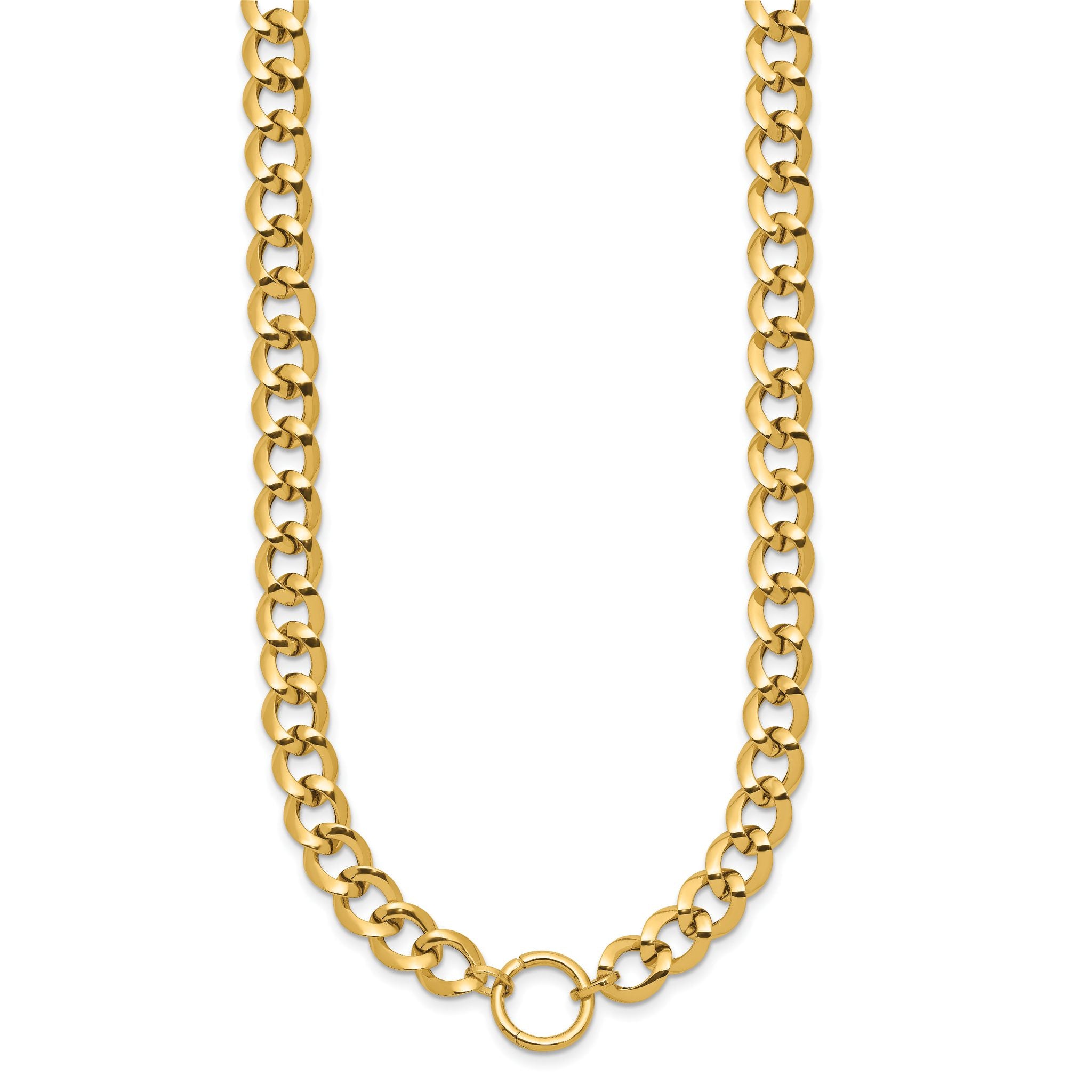 14K Polished Circle Accent Fancy Link Necklace Secondary image