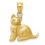 14K Gold Cat Charm Pendant  Solid, Casted Design, Elegant & Themed