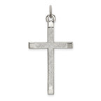 Sterling Silver 925 Cross Pendant with Polished Textured Finish