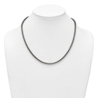 Sterling Silver Antiqued Brushed 4.00mm Fancy Box Link 19.75 inch Necklace