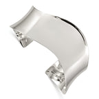Sterling Silver 925 Wave Cuff Bangle with Polished Finish Engravable Women's Jewelry