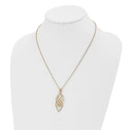 Chisel Stainless Steel Polished Yellow IP-plated Twisted Pendant on a 20 inch Cable Chain with a 2 inch Extension Necklace