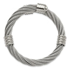 Stainless Steel Polished Adjustable Twist Wire Cuff Bangle Bracelet for Women
