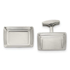 Stainless Steel Brushed & Polished Rectangle Cuff Links