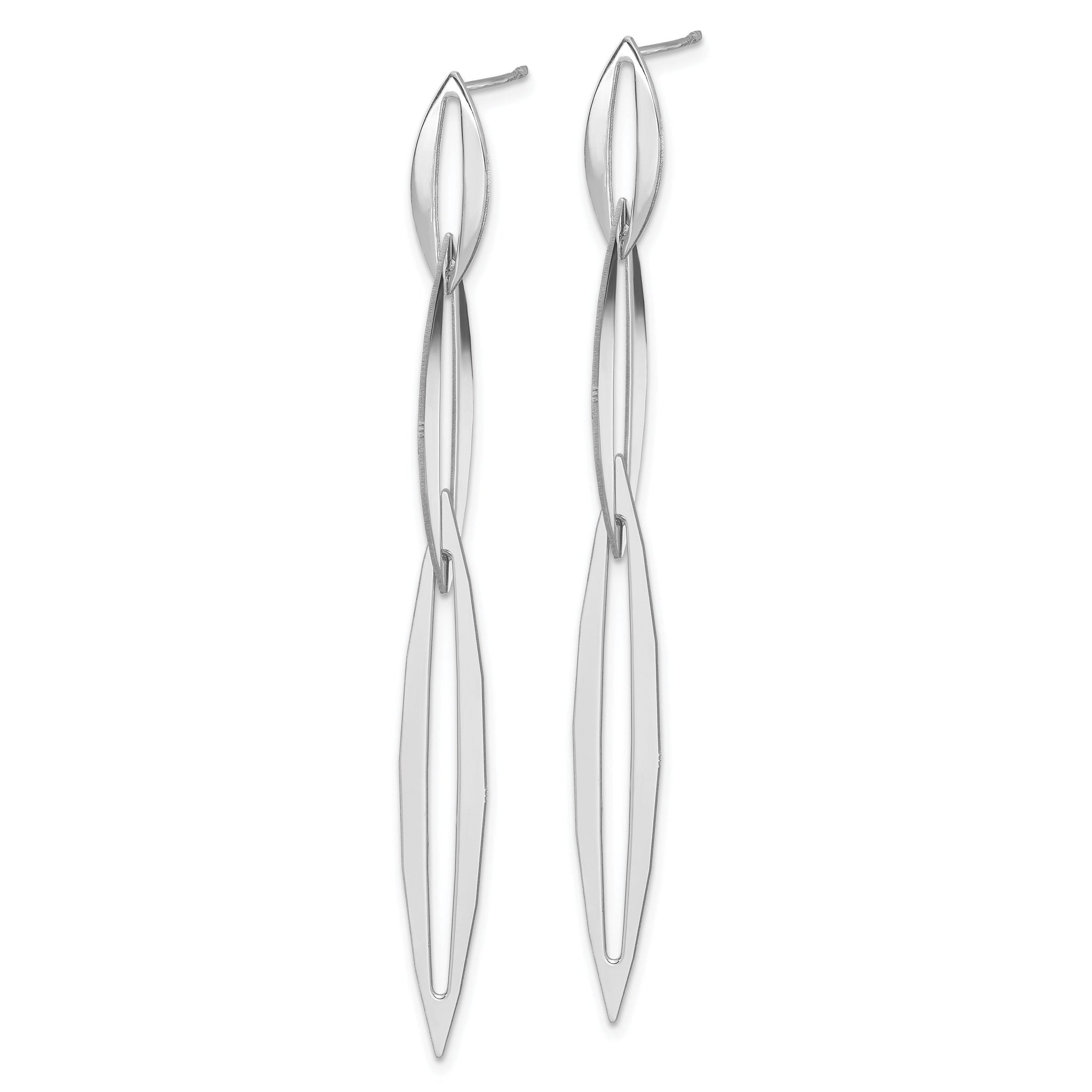 Sterling Silver Rhodium-plated Polished Post Dangle Earrings Secondary image