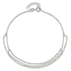 Sterling Silver Multi-Strand 9 inch Plus 1 inch Extender - Total 10 inch Anklet