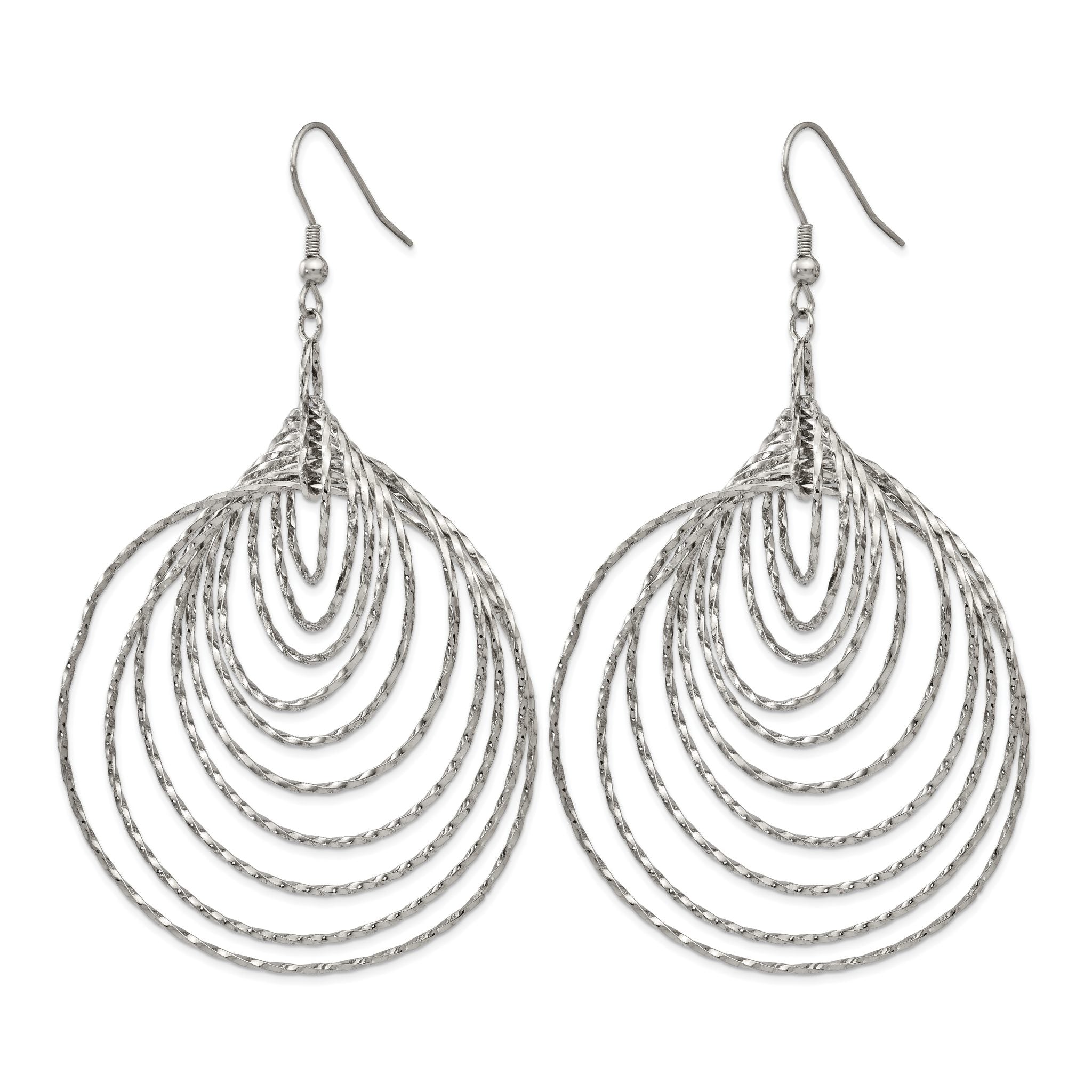 Stainless Steel Polished Twisted Drop Dangle Earrings for Women Main image