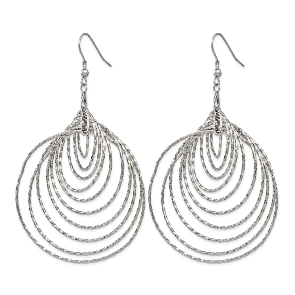 Stainless Steel Polished Twisted Drop Dangle Earrings for Women