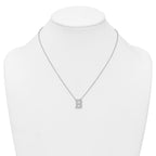 14k White Gold 1/2 carat Lab Grown Diamond VS+ F+ Complete Letter B 18 inch Initial Necklace