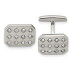 Polished CZ Cufflinks in Stainless Steel