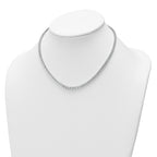 14k White Gold 10 carat Lab Grown Diamond VS+ F+ Complete Round 16 inch Graduated Tennis Necklace