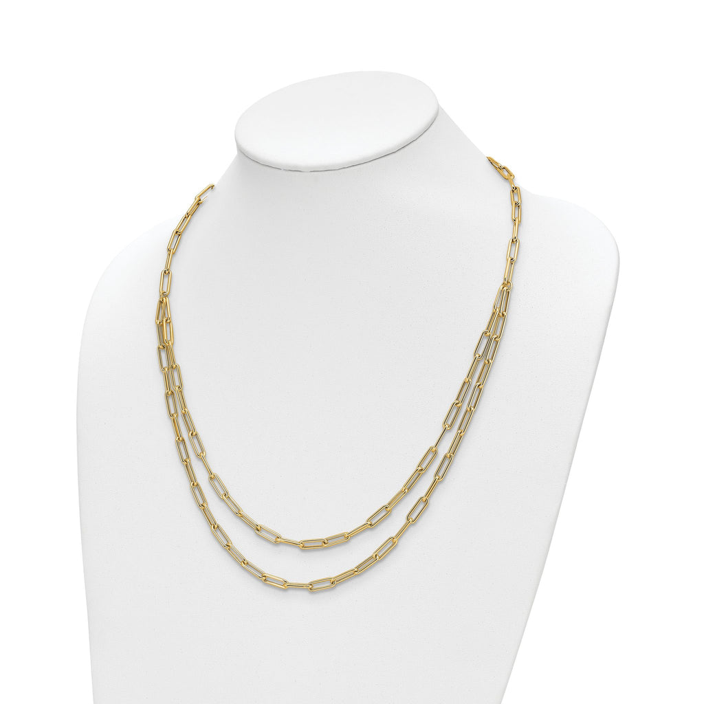 10k Polished Double-layer Link Bracelet
