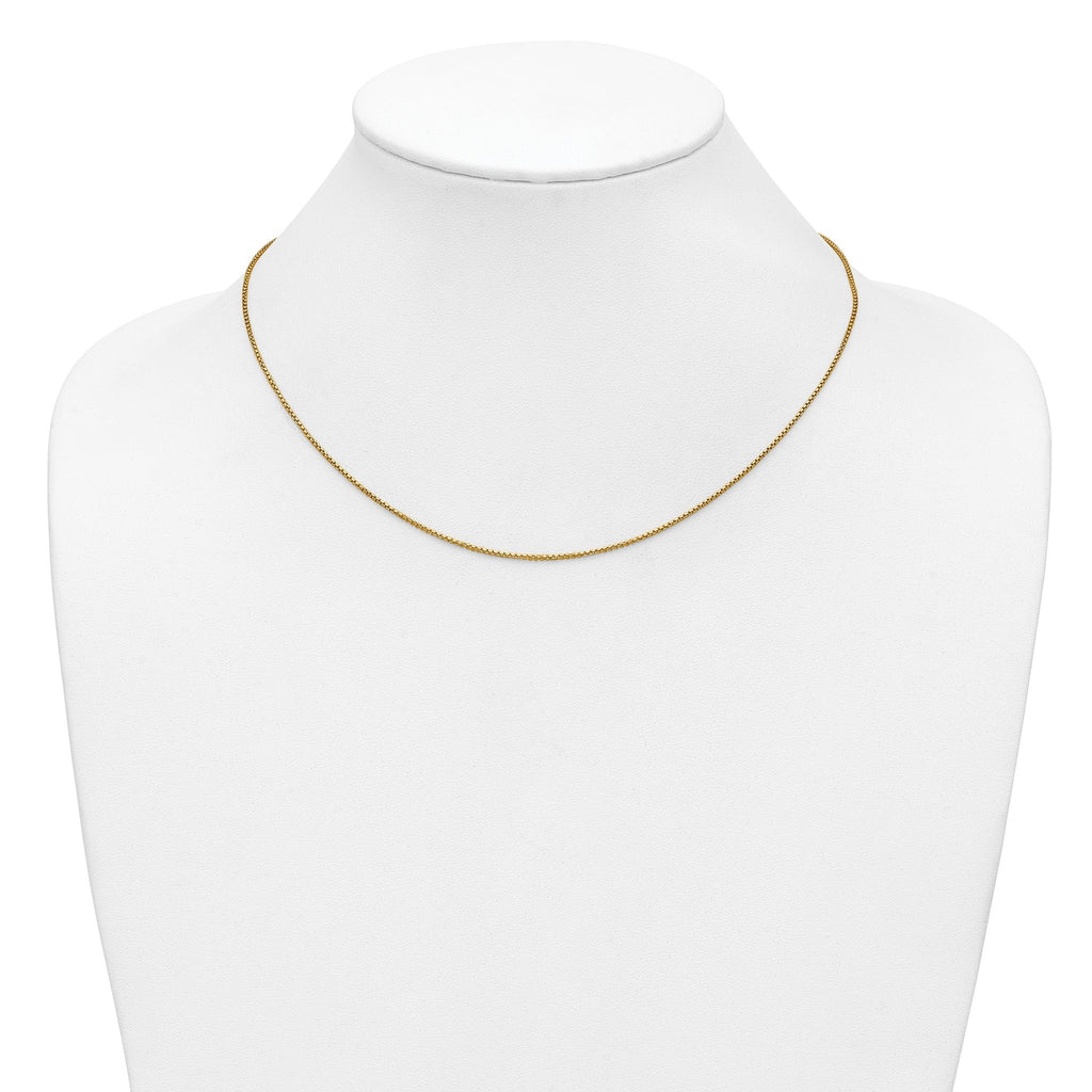 14K Gold Filled Round Venetian Box Chain Necklace in 1.2mm Width