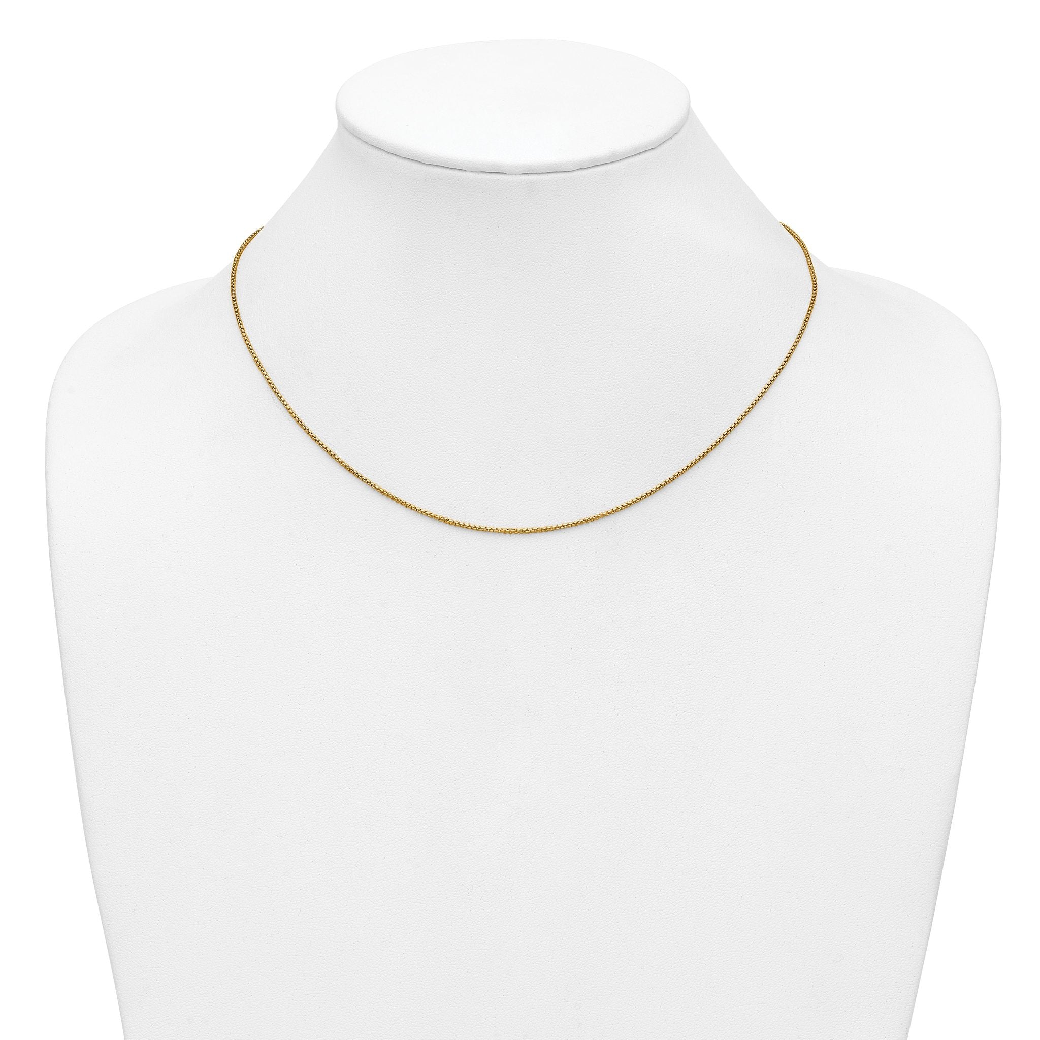 14K Gold Filled Round Venetian Box Chain Necklace in 1.2mm Width