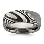 Polished Wedding Band in Damascus Steel, 8mm