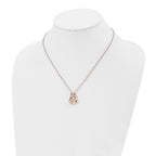 Two-Loop Crystal Necklace in Rose-Plated Stainless Steel, 18"