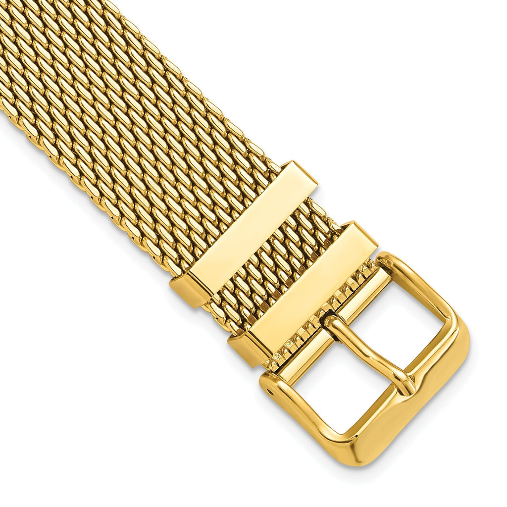 Two-Piece Mesh Watch Strap in Gold-Tone Stainless Steel, 22mm