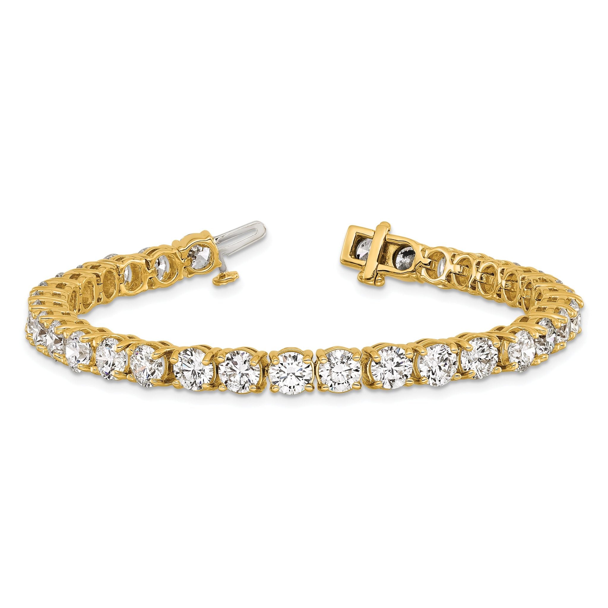 14k 16 carat Lab Grown Diamond VS+ F+ Complete Tennis Bracelet