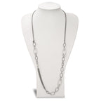 White Cat's Eye Slip-On Necklace in Stainless Steel