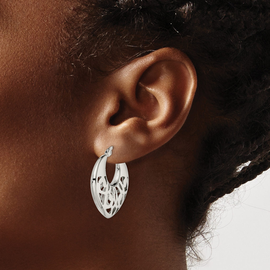 Stainless Steel Polished Creole Hoop Earrings for Women