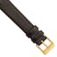 Genuine Calf Leather Watch Band in Dark Brown, 19mm