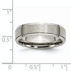 Ridged Edge Wedding Band in Titanium, 6mm