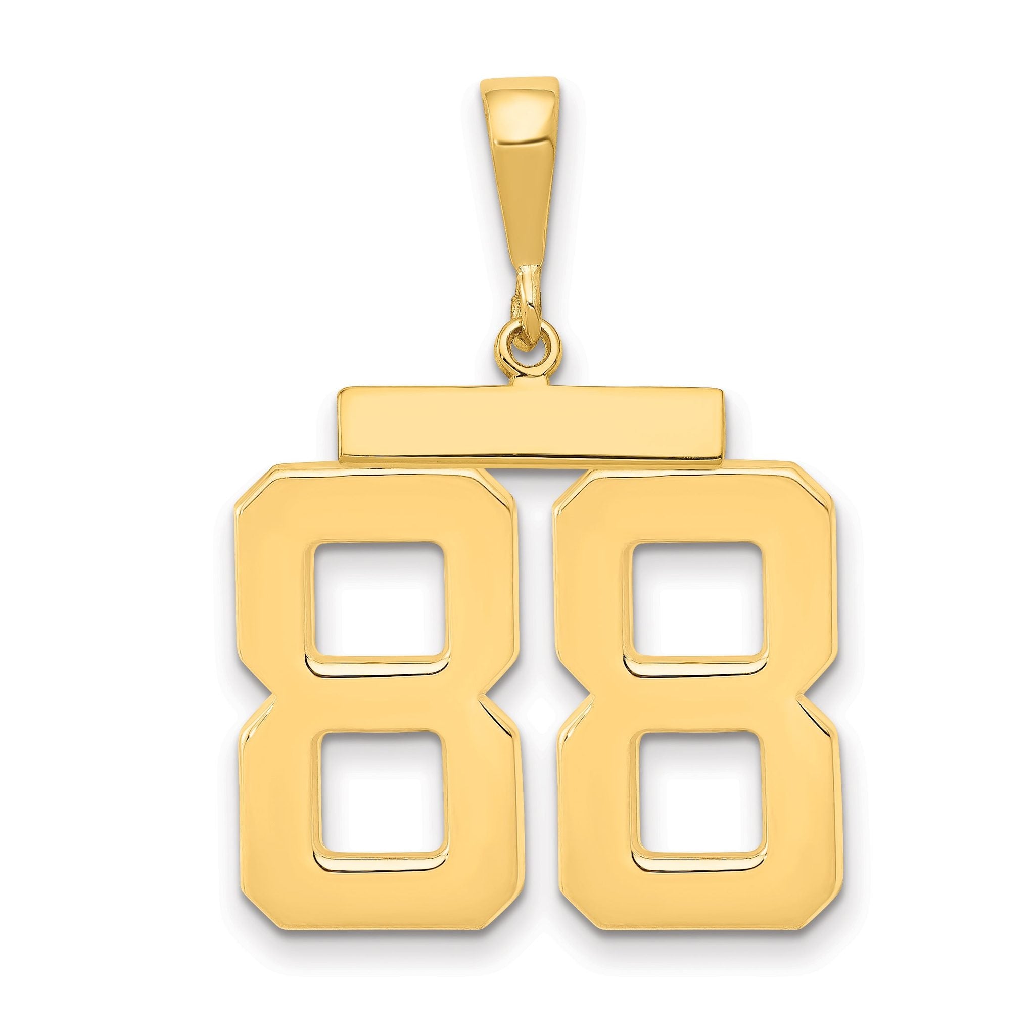 14K Gold Large Polished Number 88 Charm Bold Themed Design Main image