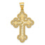 14K Gold Solid Greek Key Cross Pendant with Elegant Design