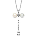 Sophia Jewelers Sterling Silver Pearl CZ Necklace Gift-Ready Elegant Design