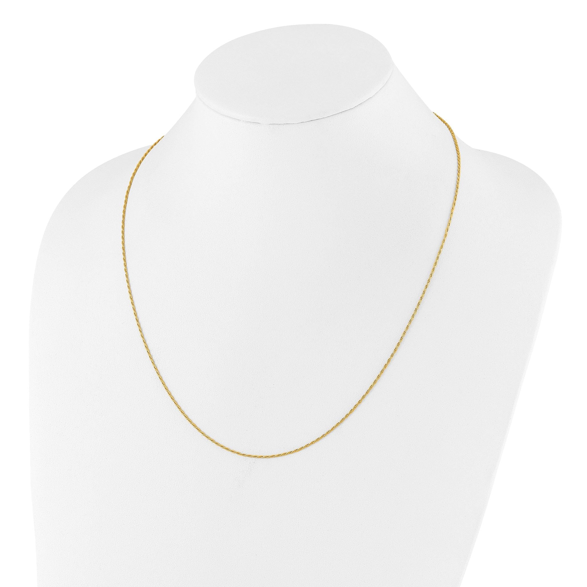 Sterling Silver Gold-plated Adjustable 1.2mm D/C Rope Chain