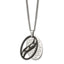 Chisel Stainless Steel Polished Black IP-plated 2 Piece FOOTPRINTS Pendant on a 24 inch Curb Chain Necklace