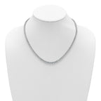 14k White Gold 16 1/3 carat Lab Grown Diamond VS/SI+ G+ Complete Round 18 inch Graduated Tennis Necklace