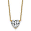 14k 2 1/2 carat Lab Grown Diamond VS+ F+ Heart Complete 18 inch Four Prong Pendant Necklace
