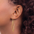 10k Polished Long Twisted Dangle Earrings