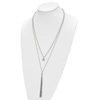 Chisel Stainless Steel Polished Two Strand 24 inch with 2 inch Extension Necklace