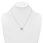 14k White Gold 5/8 carat Lab Grown Diamond VS+ F+ Complete Letter M 18 inch Initial Necklace