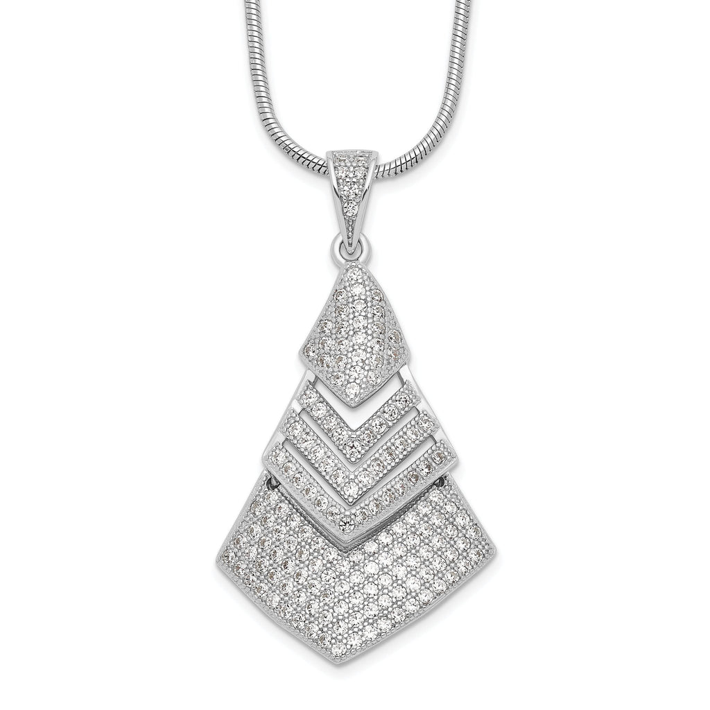Sterling Silver 925 Micro PavÃƒÆ’Ã†â€™Ãƒâ€šÃ‚Â© CZ Necklace with Extender  Elegant and Modern