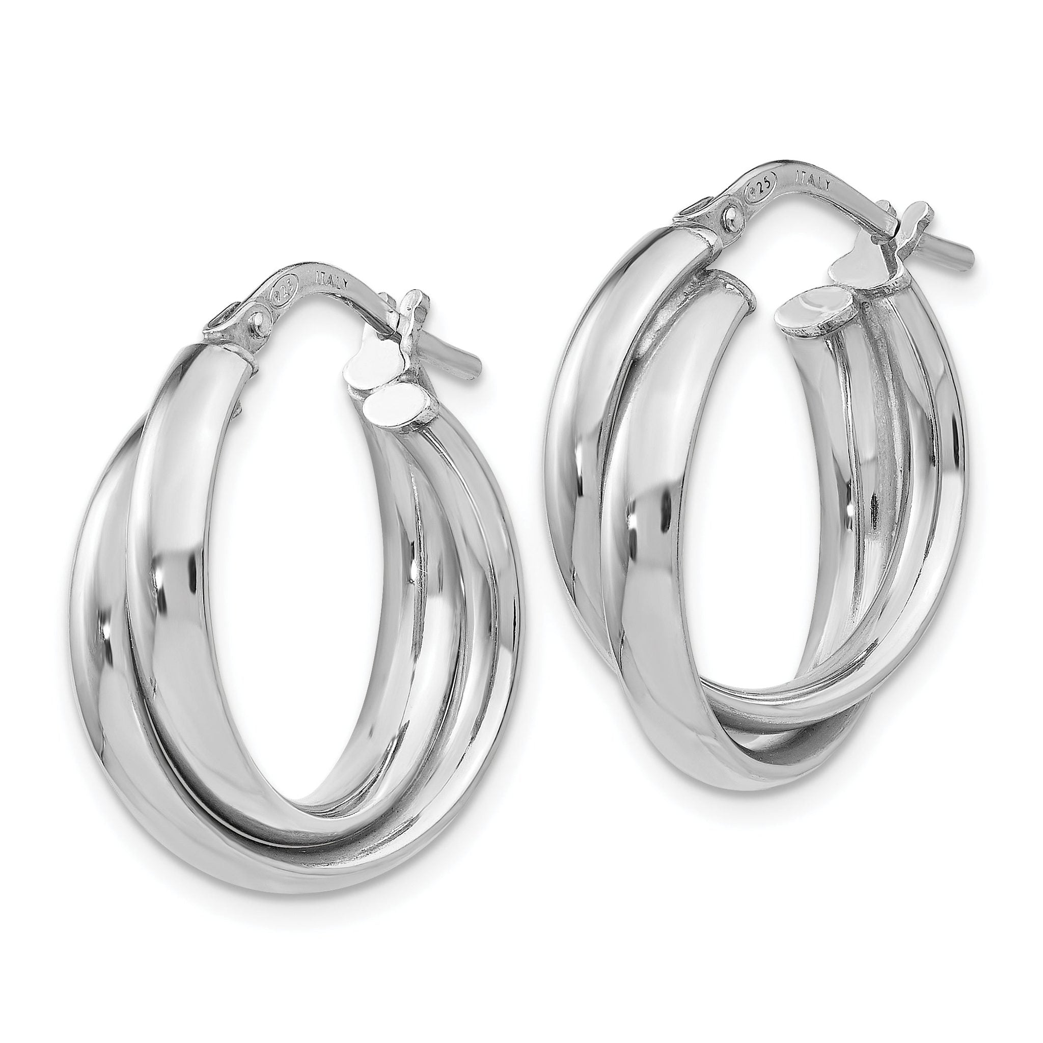 Sophia Jewelers 925 Sterling Silver Polished Twisted Hoop Earrings Secondary image