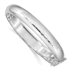 Sophia Jewelers Sterling Silver Hinged Bangle with Polished Diamond-Cut Finish