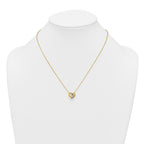 Sterling Silver Gold-tone Polished CZ Love Knot Heart 18 inch Necklace
