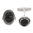 Sterling Silver Black Onyx Cuff Links