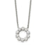CZ Pendant Cable Chain Necklace in Stainless Steel