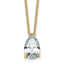 14k 4 carat Lab Grown Diamond VS+ F+ Pear Complete 18 inch Four Prong Pendant Necklace