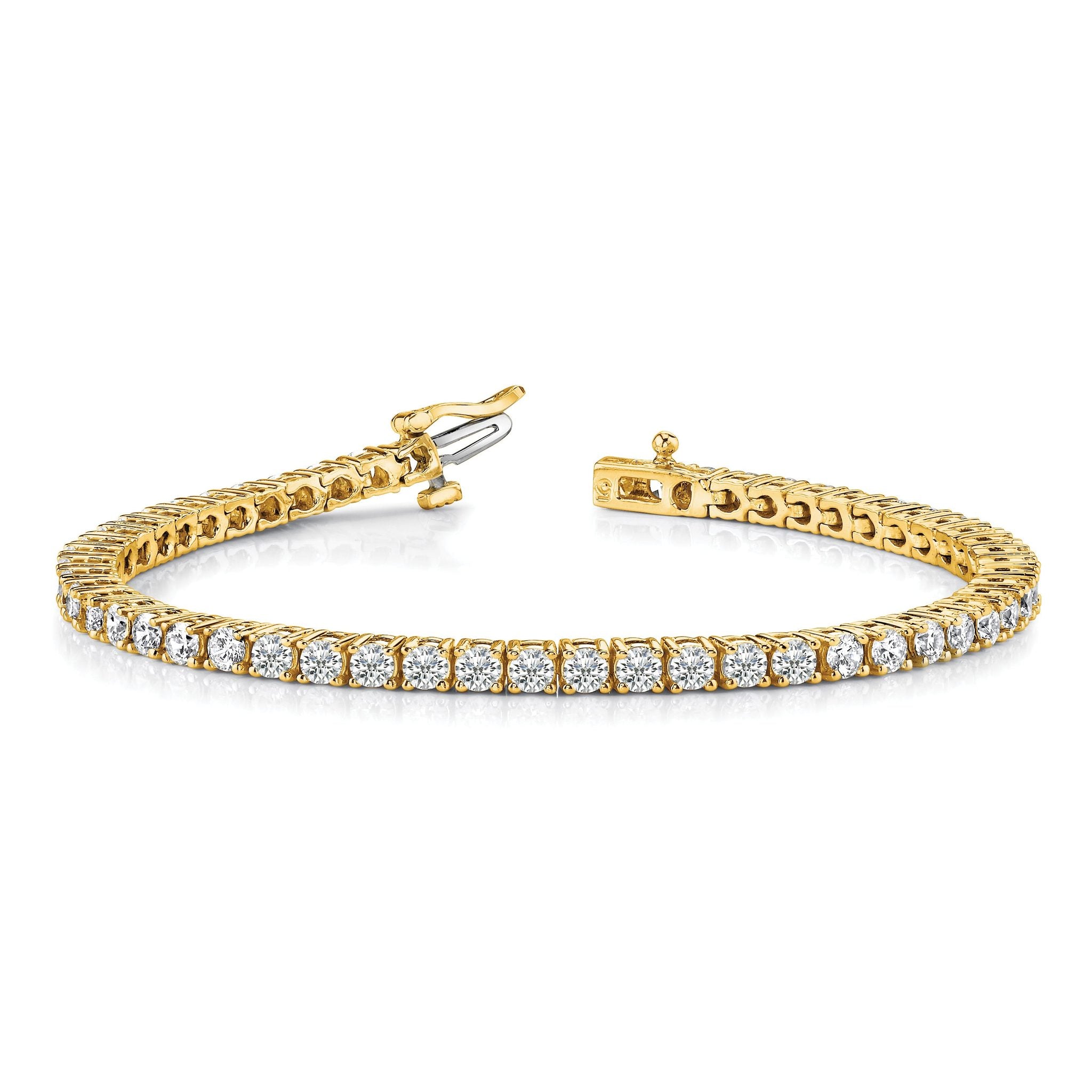 14k Complete 1.84 carat Round AA Diamond 4-prong 7 inch Tennis Bracelet