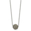 Black Enamel & Crystal Necklace in Stainless Steel