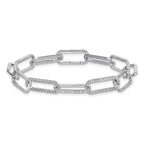 True Origin 14k White Gold 3 1/2 carat Lab Grown Diamond VS+ F+ 7 inch Link Bracelet with a 1 inch extension