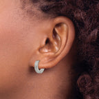 Stainless Steel Polished Hinged Huggie Hoop Earrings