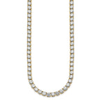 14k 74 1/4 carat Lab Grown Diamond VS+ F+ Complete Round 24 inch Straight Tennis Necklace